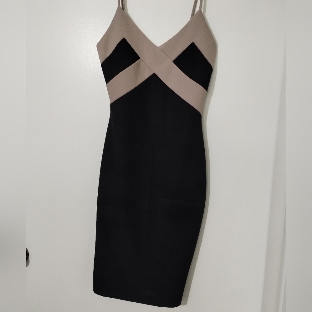 Olive Tree Elegant Black and Tan Women's Dress